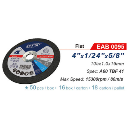Patta EAB 0095 Flat Cut Off Wheel 4 Patta EAB 0095 Flat Cut Off Wheel 4